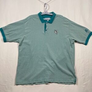 Vintage Starter Florida Marlins Polo Shirt MLB Genuine Merchandise Turquoise XL